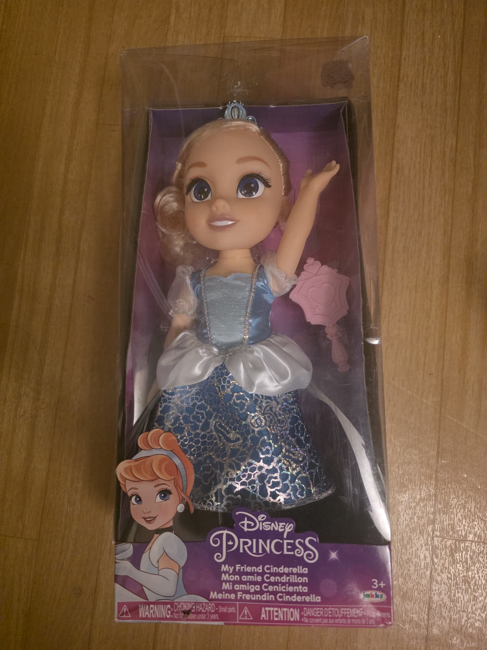 Disney Cinderella Doll in Blue and White Gown with Tiara